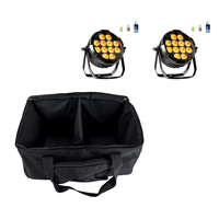 Lot de 2 projecteurs LED PAR étanches IP65 avec sac, 12x18W 6-en-1, sans fil DMX, télécommande WiFi, pour DJ, mariage, éclairage de scène