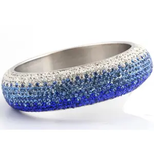 Pulseira de aço indiano, acessórios de moda, joias de pedra azul, aço, pulseira de cristal