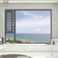 Ventana Abatible Horizontal de Estilo Americano, Diseño para el Hogar, Aislamiento Térmico, Aleación de Aluminio, Doble Vidrio Templado, Insonorizada
