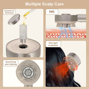 Masajeador de cabeza eléctrico de mano portátil para el cuero cabelludo, aplicador de aceite eléctrico para el cabello con luz roja, peine para el cuidado del crecimiento del cabello, cepillo - Product Image 3