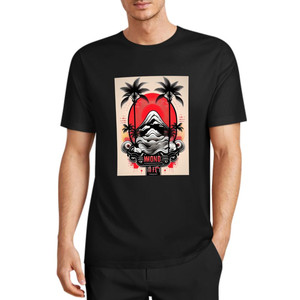 T-shirt Basic in Puro Cotone Jersey con Stampa Multicolore Termoapplicata - Product Image 1