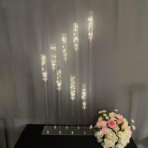 Porte-bougie de mariage finition or glamour, décoration de luxe pour la cérémonie de mariage, décoration de fond d'allée - Product Image 5