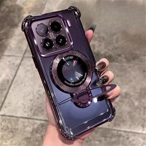 Para <span class=keywords><strong>Xiaomi</strong></span> 15 T Pro funda a prueba de golpes soporte magnético funda de teléfono para <span class=keywords><strong>Mi</strong></span> 15 T 15 T 14T 13T Pro soporte transparente funda de silicona suave - Product Image 4