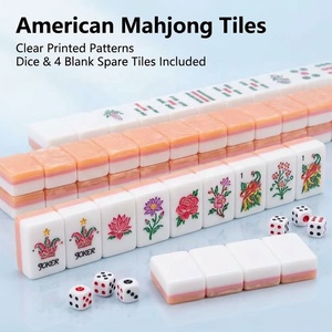 Ensemble de Mahjong Portable de Luxe Moderne en Acrylique avec Chiffres Arabes et Design Lanterne pour 4 Joueurs – Jeu Familial Classique pour les Réunions - Product Image 1