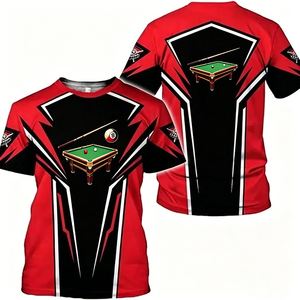 Nouveau T-shirt de billard <span class=keywords><strong>S</strong></span>.Q.F rouge et noir, design vierge, 100 % coton, coupe régulière, pour les fans de sport - Product Image 4