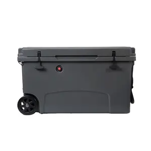 Ice Cooler Box with Lock & Wheel Hard Can Coolers Keep Food Fresh Perfect for Fishing Boating
