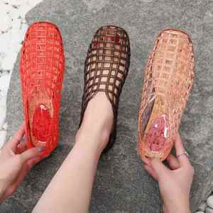 Summer/Winter/Spring/Autumn Fish Mouth <b>Clear</b> Hollow <b>Jelly</b> PVC Ladies Fashion Trend Roman Casual Outdoor Slip-On Sandal Shoes - Product Image 1