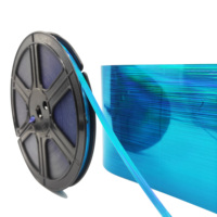 Paillettes thermocollantes holographiques bleues de taille personnalisée, éblouissantes, pour machine à paillettes, pour décorer les logos de t-shirts vierges