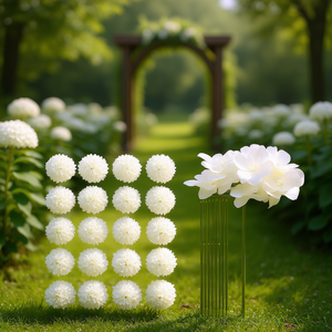 Fleurs d'hortensia artificielles en soie blanche, 65 pièces en vrac, pour mariage, douche nuptiale, décoration intérieure, classiques, faites à la main, réutilisables - Product Image 2