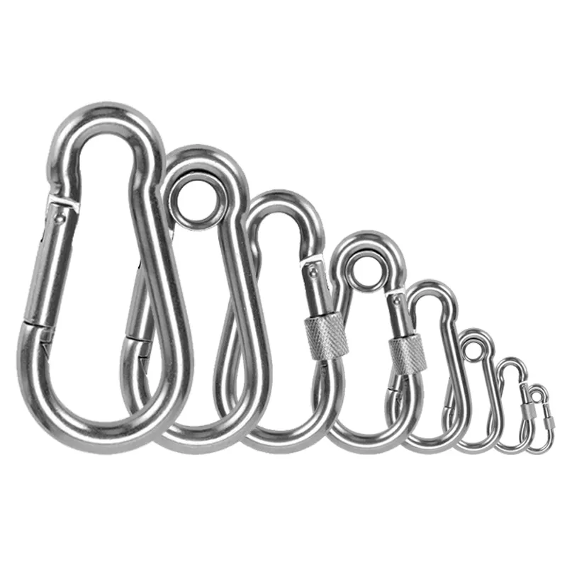 Tùy Chỉnh Hình Biểu Tượng Kim Loại Hình Bầu Dục Leo Núi Carabiner Đi Bộ Đường Dài Clip Din5299 Thép Không Gỉ Carabiner Vòng Mùa Xuân Snap Hook Với Khóa