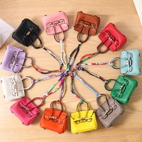 Mini sac en platine, sac pour fille, petit pendentif, porte-clés de voiture créatif et mignon, porte-clés en cuir à suspendre