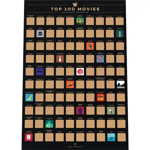 Custom 100 Movies Scratch Off Poster List of Best Films - Perfect Christmas Gift for Movie Lovers