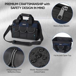 Échantillon gratuit : Sac de rangement pour outils robuste à 21 poches, ouverture supérieure manuelle, pour électriciens - Product Image 3