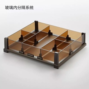 Glass Pull-Out <b>Basket</b> Storage Divider Adjustable Rectangular Warm Gold Drawer Organizer for <b>Wardrobe</b> Built-In Drawers - Product Image 2