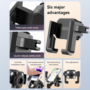 Soporte de metal reforzado para teléfono inteligente para bicicletas y motocicletas | Soporte antivibración resistente - Product Image 6