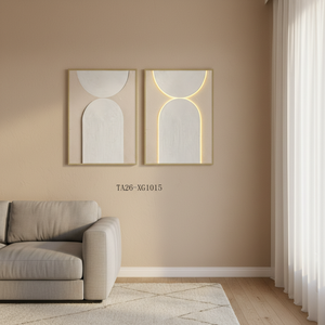 Quadro su Tela Minimalista Geometrico con LED, Arte Moderna per Soggiorno, Grande Dipinto da Appendere - Product Image 2
