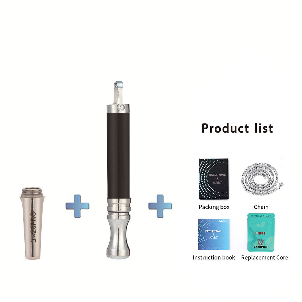 Respiratore a bocca piatta e rotonda in ossidiana argento