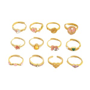 Gold Plated Flower Ring Women Adjustable Open Band Cubic Zirconia Pave Setting Gift Jewelry Accessories - Product Image 5