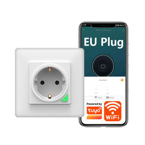 Prises et interrupteurs intelligents Wi-Fi TY-EU86 EU Tuya avec moniteur de consommation, contrôle vocal Alexa et panneau en verre - Product Image 1