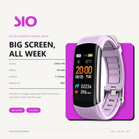 Gelang Kebugaran Bluetooth USB Direct Charge Layar IPS 0.96 Tahan Air IP67 Pengingat Panggilan Pesan Pelacak Tidur Gelang Pintar