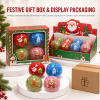 Boule de gelée de Noël transparente, jouet décoratif scintillant flocon de neige, Père Noël, pain d'épices, cadeau sensoriel pour enfants et adultes