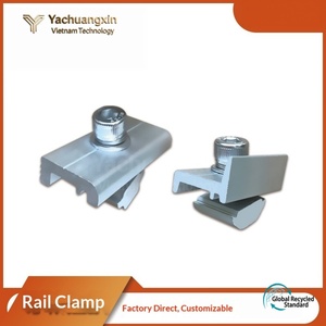 Bloque de presión para riel fotovoltaico de venta directa del fabricante para cochera - Aleación de aluminio ajustable de un solo lado con recubrimiento en polvo - Product Image 2