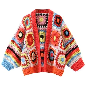 Neues Produkt Strickwaren 100 Baumwolle Hollow Out Designer Cardigan Sweater Damen
