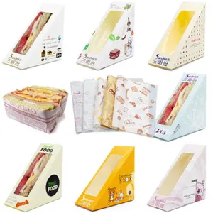 Kraft Paper Sandwichs Box Bakery Cake Bread Boxes Christmas Wedding Party Cheese Baking Pastry Foods Packaging Boxes