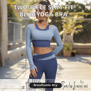 Two-Piece Skinny Fit Custom <b>Cushioned</b> Chest <b>Pad</b> Breathable Quick-Dry Lightweight Spandex/Polyester Solid Blue Outdoor Sport Yoga - Product Image 2