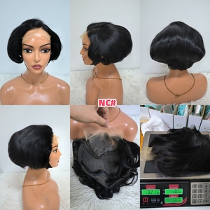 $26 Promotion 5x5 Short <b>Cut</b> <b>Wigs</b> 200gram Full Human Hair <b>Pixie</b> Straight Bob <b>Wigs</b> Colored NC, Grey, 4/27 <b>Wigs</b> For Black Woman - Product Image 5