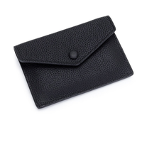 Dompet Koin Mini Kulit Sapi Stok Grosir untuk Pria dan Wanita, Banyak Slot Kartu, Tipis, Model Amplop