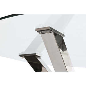 Tavolo da Pranzo in Acciaio e Vetro 110x110x76 cm 35:00 - Product Image 3