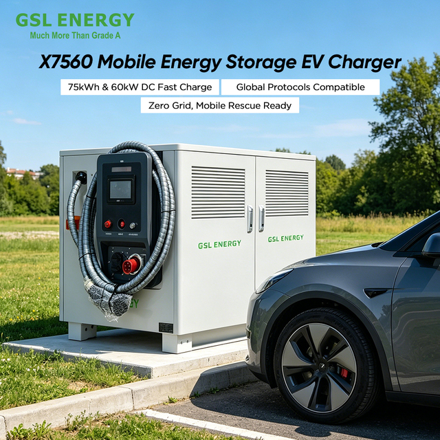 GSL ENERGY Mobile Energy Storage EV Charger Portable EV Charging Station DC Fast Charger Battery Storage System Roadside Rescue
