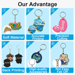 Porte-clés en caoutchouc de haute qualité avec personnage de dessin animé, souvenir de voyage, silhouette de ville, cadeau souvenir - Product Image 4