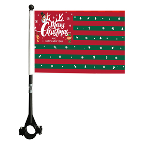 Christmas Flags Bike Flag Mountain Bicycle Race <b>Banners</b> Digital Printed with Screw Plastic Flagpole - Product Image 1