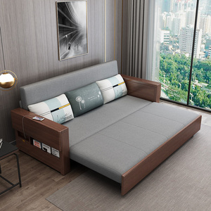 Modern Design Functional Folding Sleeping Sleeper Sofa Bed Wooden Sofa Cum Bed With Storage Wall Bed Living Room Sofas