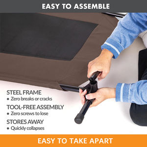 Переносная приподнятая охлаждающая дышащая приподнятая кровать для собак с ногами для лагеря на открытом воздухе - Product Image 6