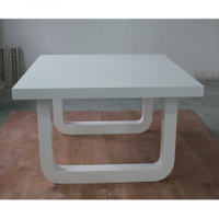Surface solide marbre Villa maison et maison table à manger blanc carré dîner bureau pour 8 sièges