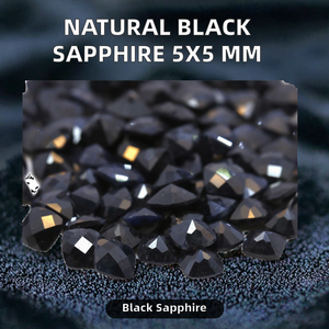 Venta al por mayor de fábrica de Wuzhou, marca D&T, origen CN, gema suelta natural de cristal transparente, zafiro negro, corte brillante trillón 5*5mm - Product Image 2