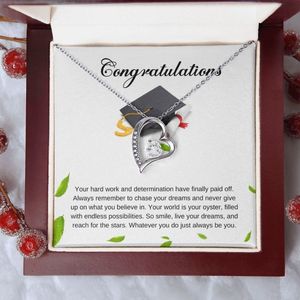 Collar con Colgante de Corazón de Cobre, Regalo Clásico de Graduación, con Técnica de Fundición y Tarjeta con Texto Personalizado - Regalo de Felicitación para Ella - Product Image 4