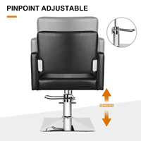 360 °   Chaise de coiffure pivotante avec éponge haute densité, chaise de barbier personnalisable pour salon de beauté