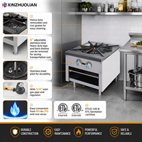 Cuisinière professionnelle à gaz HSD-BG-1 certifiée ETL, en acier inoxydable, pour restaurant, avec brûleur de 84 280 BTU, faible niveau sonore