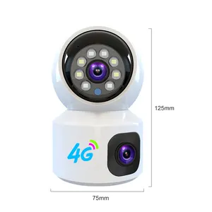 2023 Indoor Doule Lentille PT Camera 4G Bullet PTZ Linkage Cameras 4MP Baby monitor Dual Lens Camera