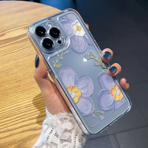 เคสดอกไม้สำหรับ iPhone 13 fundas iPhone 11 14 PRO MAX 12 XR x <span class=keywords><strong>XS</strong></span> 7 8 plus SE 2020 14PROMAX 13PROMAX ซิลิกอนใส - Product Image 5