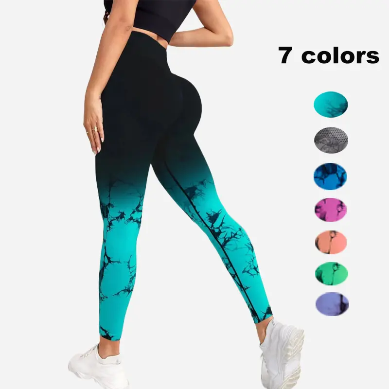 2023 New Hot Selling Tie dye Girl High Waist Peach Hip Lifting Fitness Leggings Custom Women Gym Skinny Sport wear