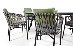 Precio de fábrica de la venta caliente Royal Hotel cuerda juego de comedor muebles de patio balcón mesa de comedor <span class=keywords><strong>y</strong></span> silla de ja - Product Image 2