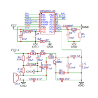 WT588F02A-16S SOP16 Chip perekaman suara DSP 16-bit 128Mbit Chip suara Flash dengan suara tetap bawaan