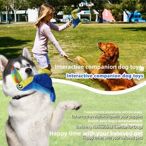 Jouet pour chien en peluche Tucan <span class=keywords><strong>bleu</strong></span> avec couineur, écologique, grande taille, jouet interactif à mâcher pour animaux de compagnie, pour soulager l'ennui - Product Image 2