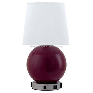 Lampe de table en céramique blanche avec abat-jour rouge pour la décoration de la maison, chambre à coucher, hall d'hôtel, chambre d'hôtel - Product Image 5