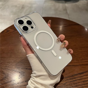 High Clear Magnetic <b>PC</b> Phone Case for iPhone 16 Pro Transparent <b>Wireless</b> Charge Cell Phone Case for iPhone 16 15 14 13 12 - Product Image 4
